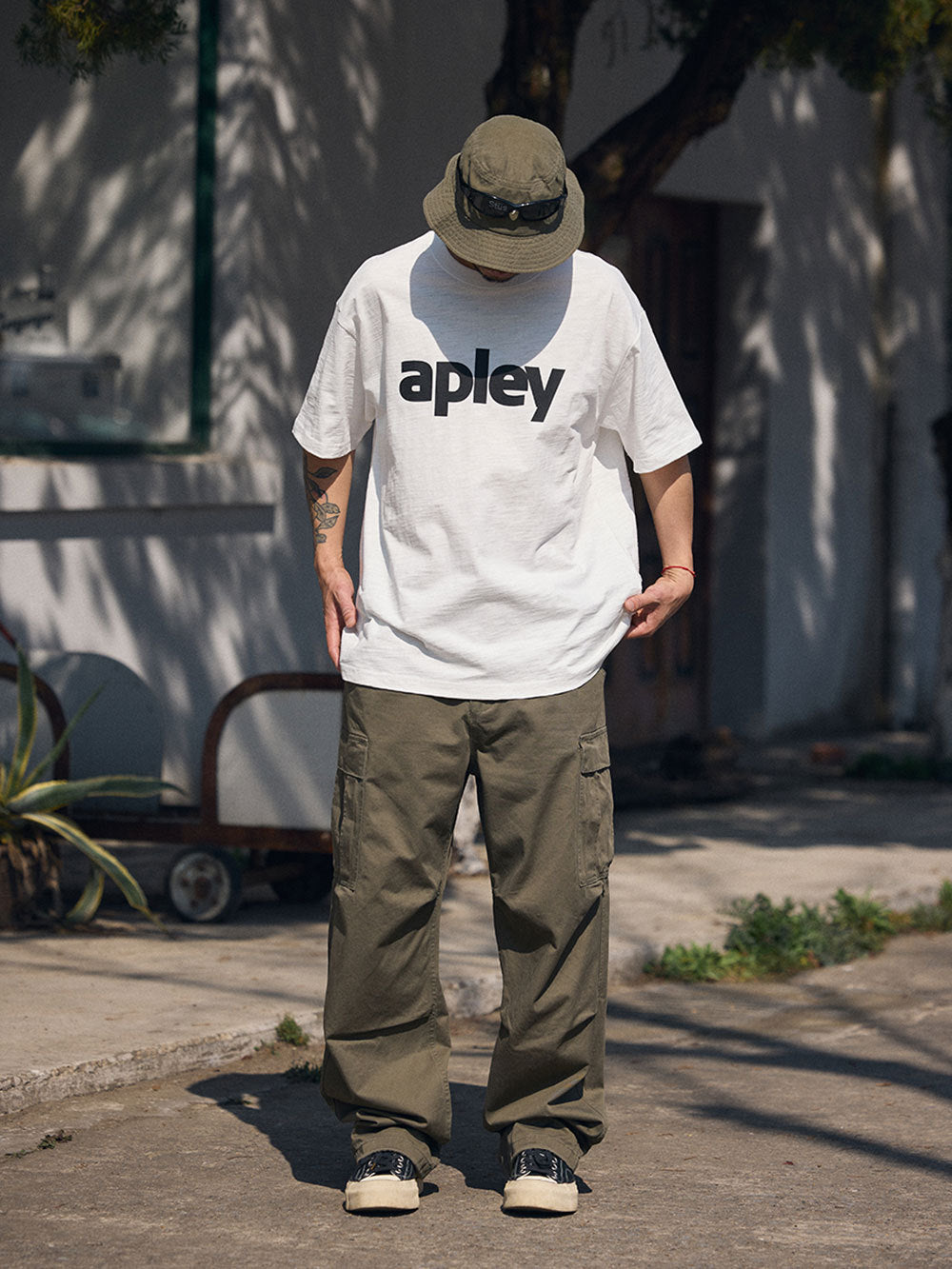 Light Wash Heavy Cotton Cargo Pants