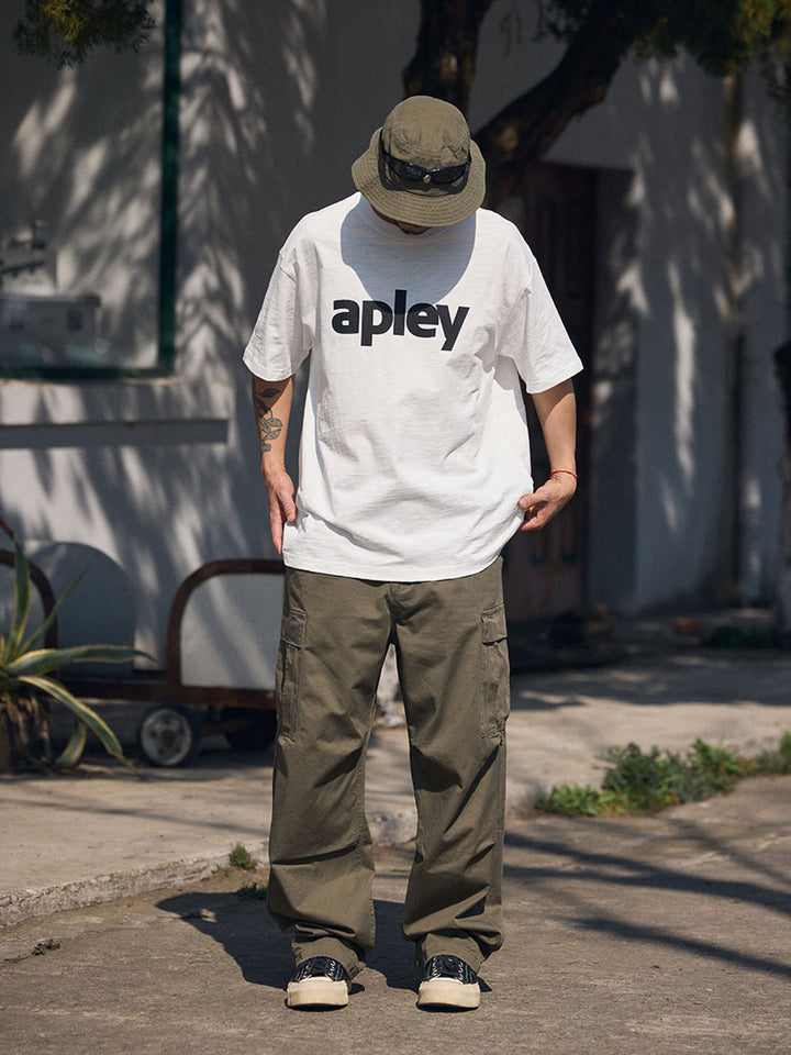 Light Wash Heavy Cotton Cargo Pants