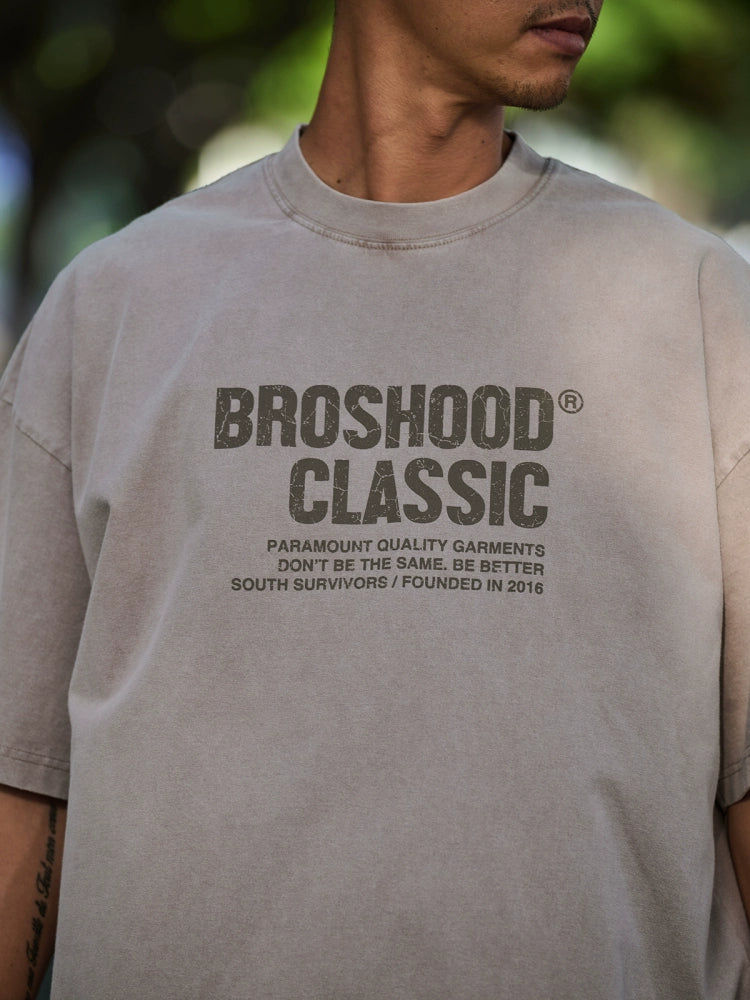 Acid Wash Logo Print Tee