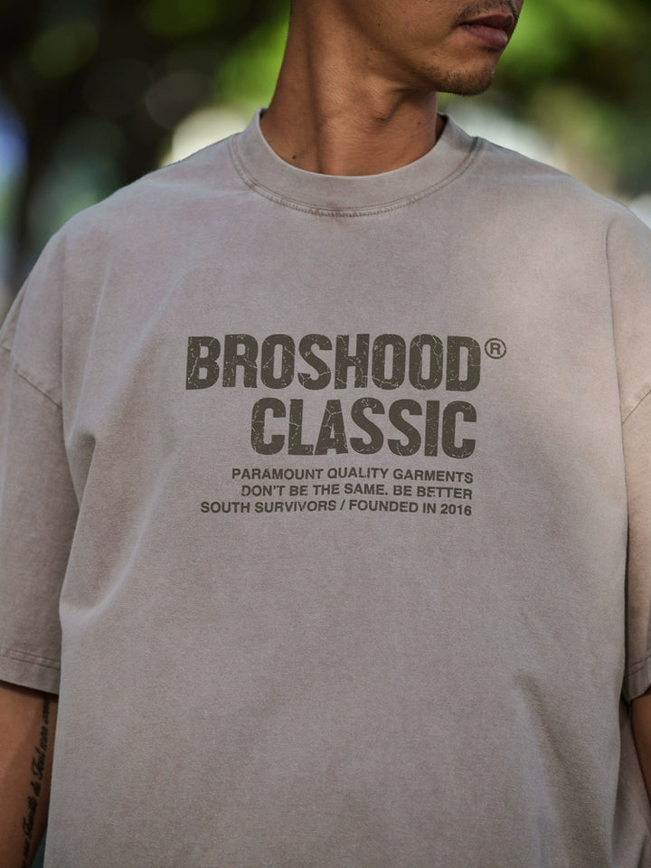 Acid Wash Logo Print Tee