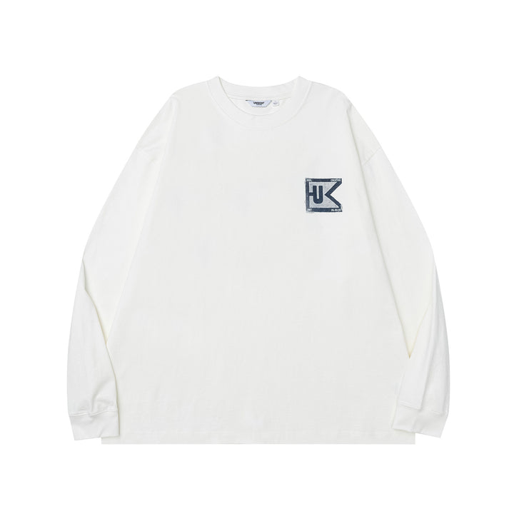 Distressed Logo Long-Sleeve