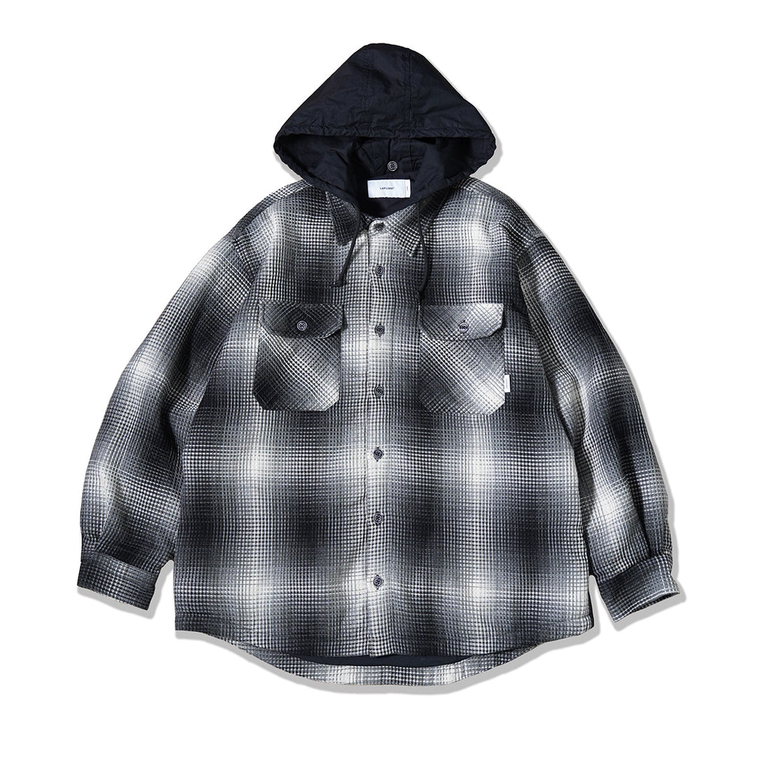 LAPRIMA DETACHABLE-HOOD QUILTED SHIRT JACKET