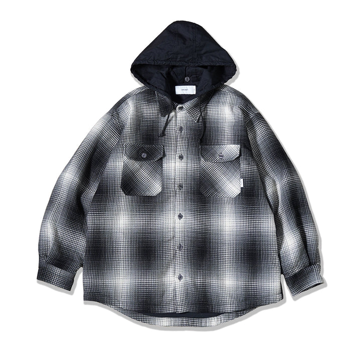 LAPRIMA DETACHABLE-HOOD QUILTED SHIRT JACKET