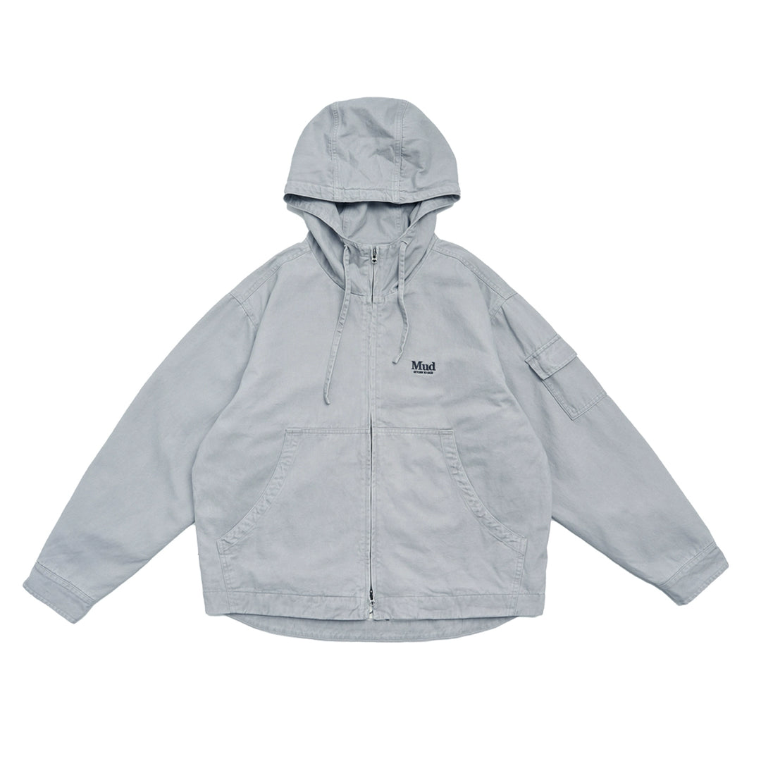 Washed Distressed Commuter Hooded Jacket