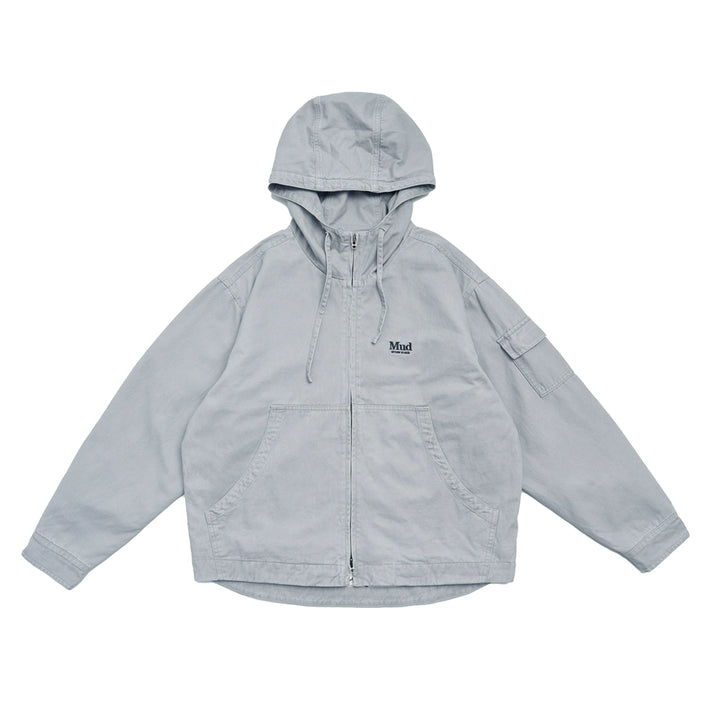 Washed Distressed Commuter Hooded Jacket