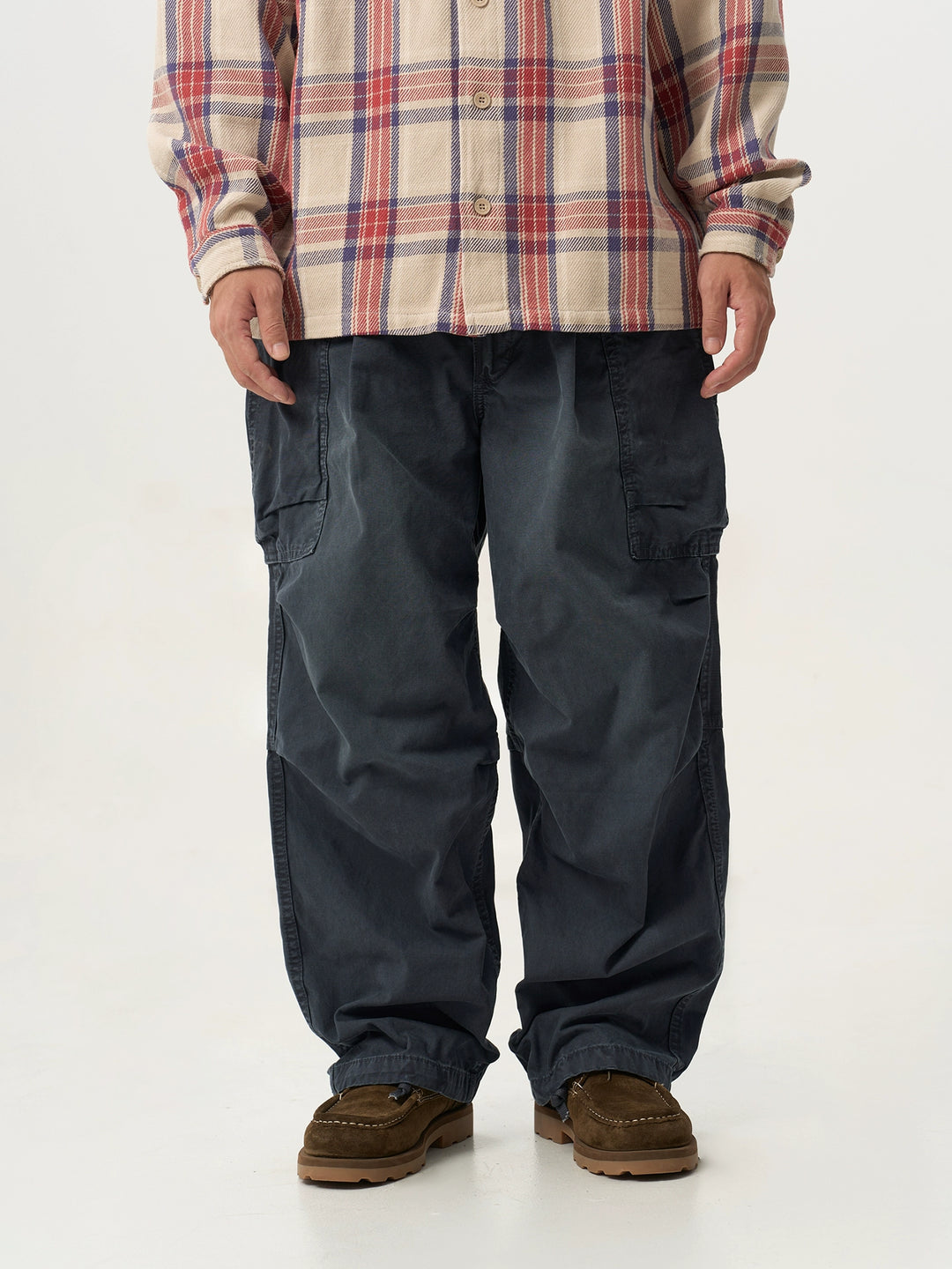 Heavy Wash Distressed Big Pocket Cargo Slacks