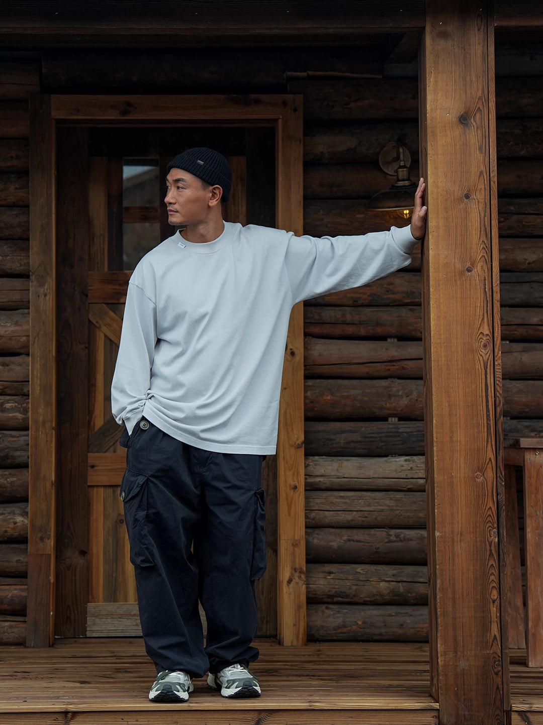 LAPRIMA SLOGAN PRINT WASHED L/S