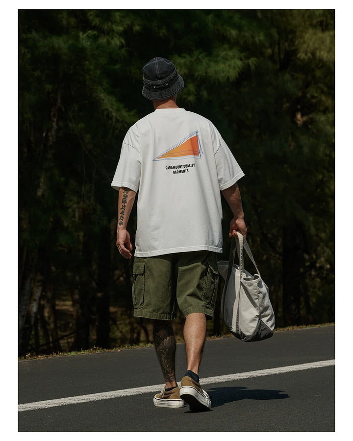 Gradient Triangle DTG Print Tee