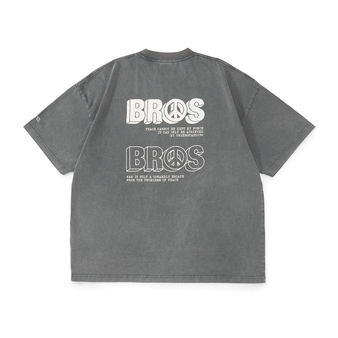 "BROS" Acid Wash Print Tee