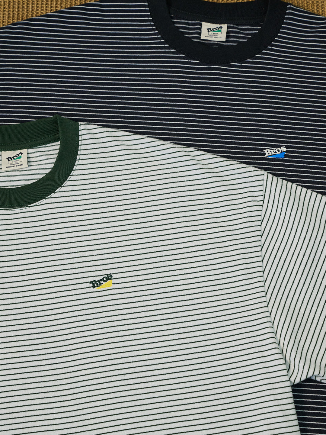 Embroidered Pinstripe Tee