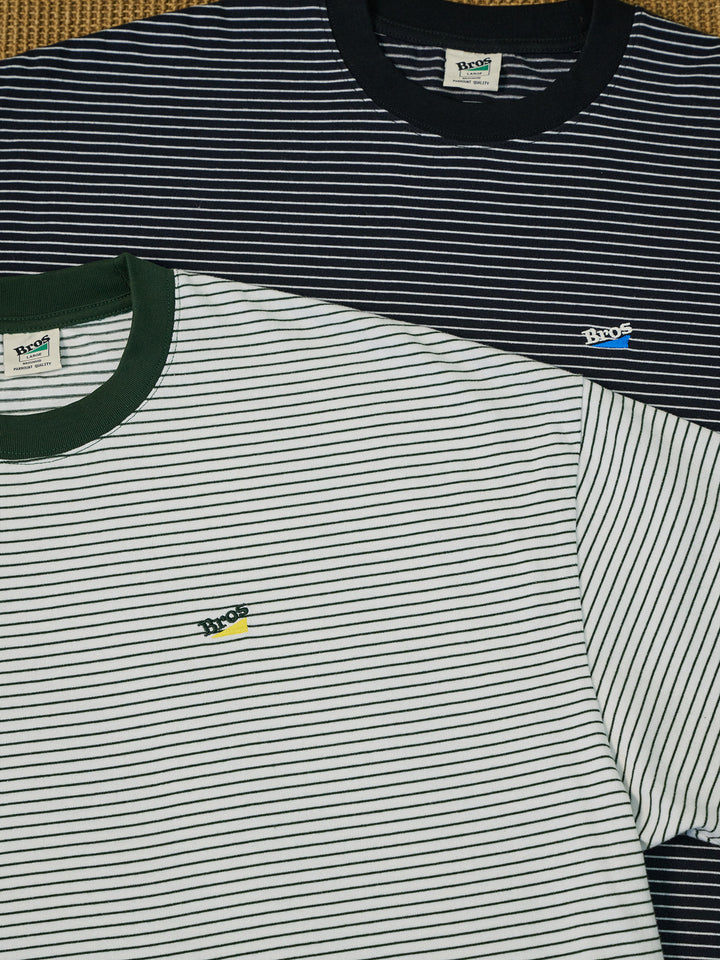 Embroidered Pinstripe Tee