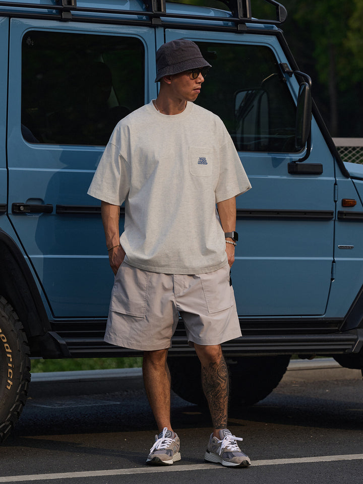 Text Embroidered Pocket Tee