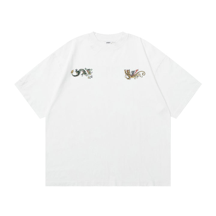 Acid Washed Oriental Print Tee