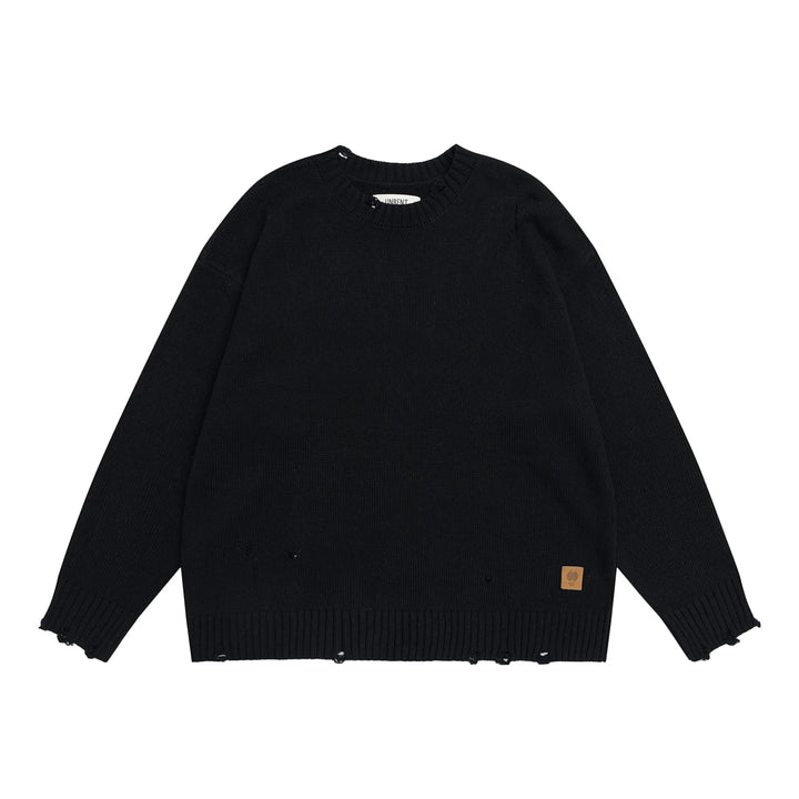 Wool-Blend Distressed Sweater