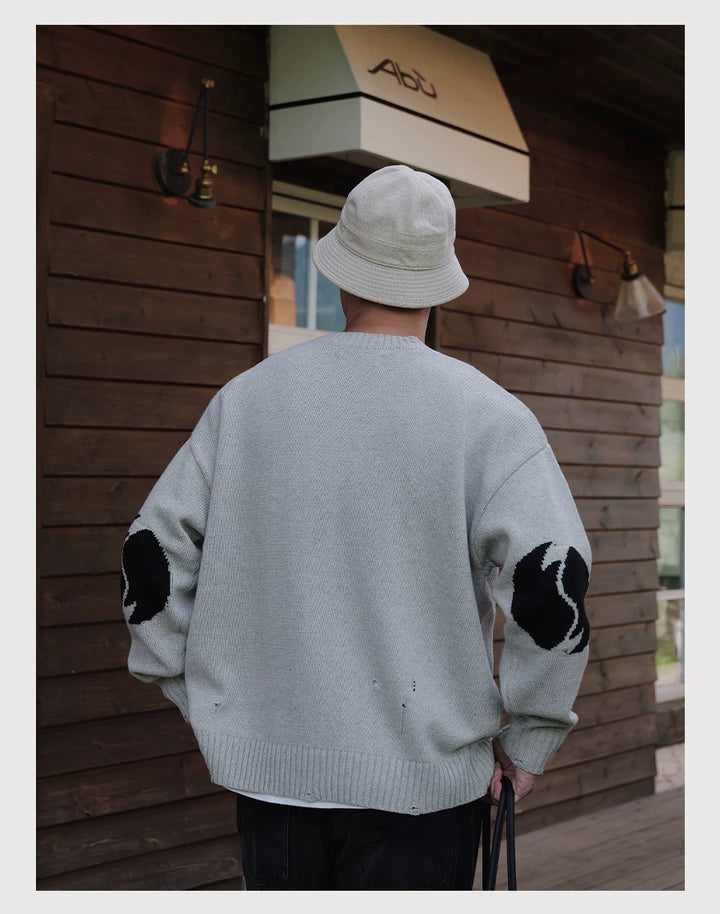 Wool-Blend Distressed Sweater