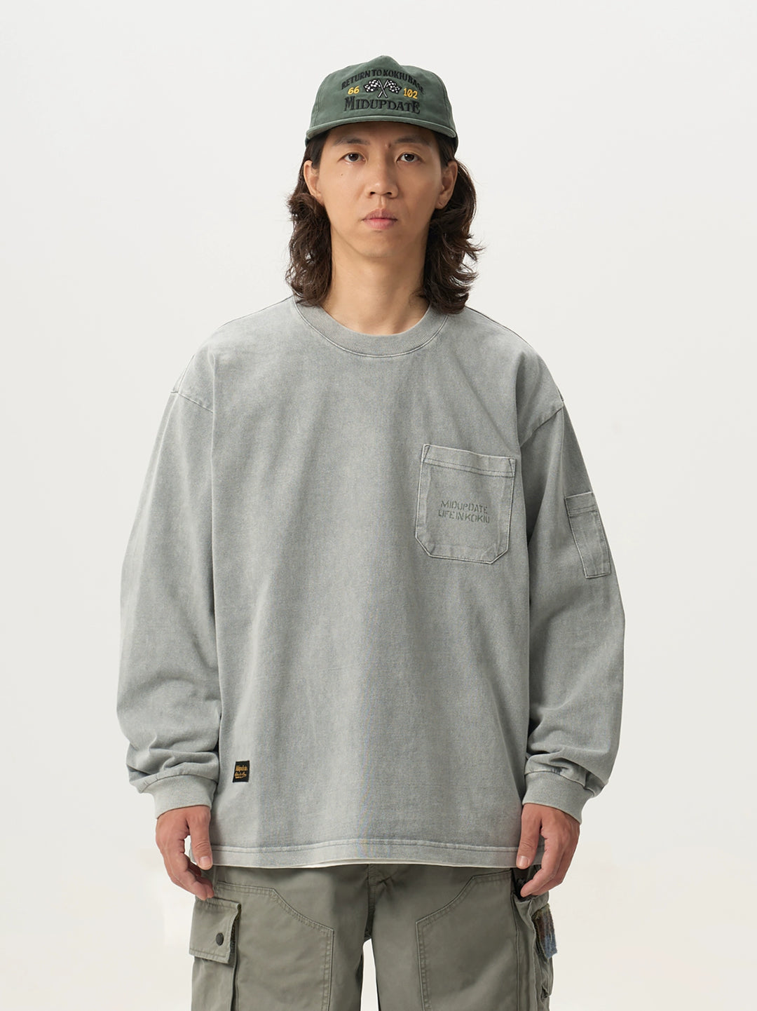 Washed Slogan Print Crew Neck Tee