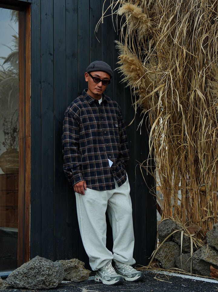 LAPRIMA OVERSIZED PLAID PRINT SHIRT