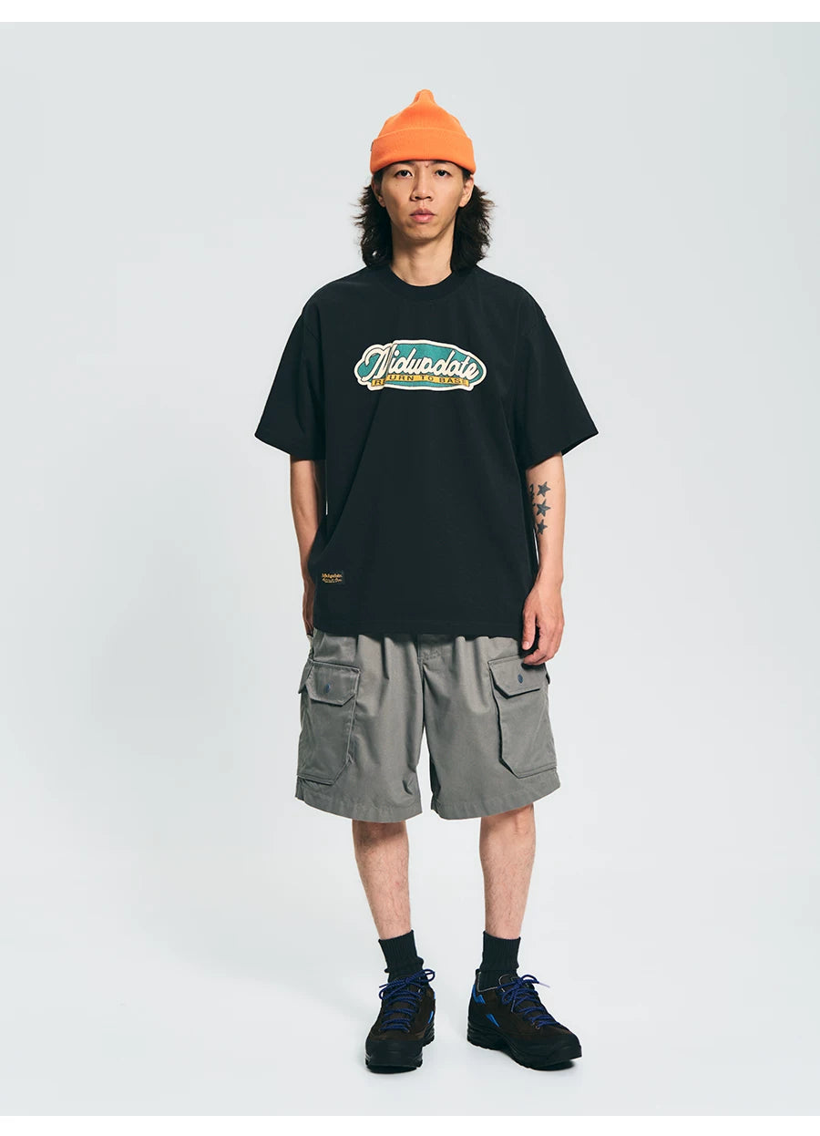 MU539 Vintage American Print Panel Tee