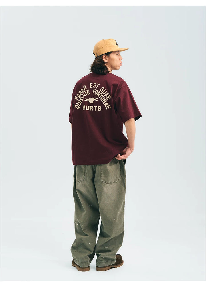 MUP26036 Vintage Washed Splash Ink Cargo Pants
