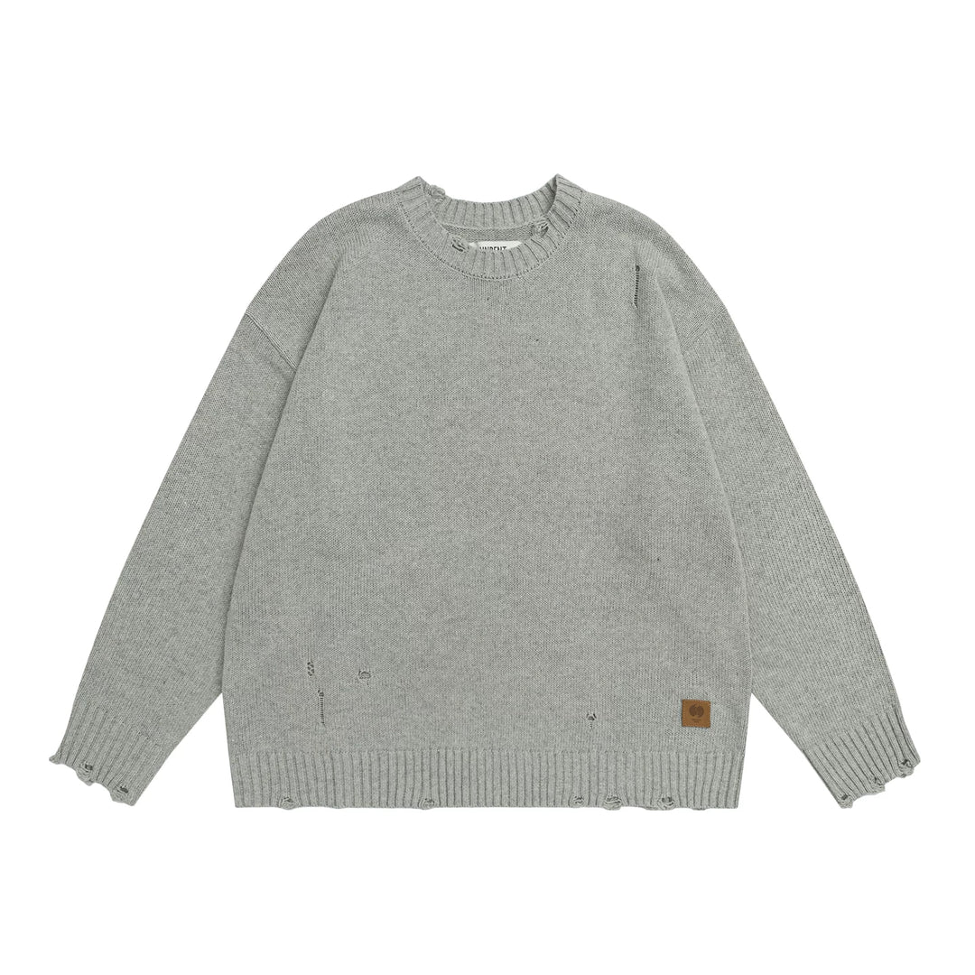 Wool-Blend Distressed Sweater
