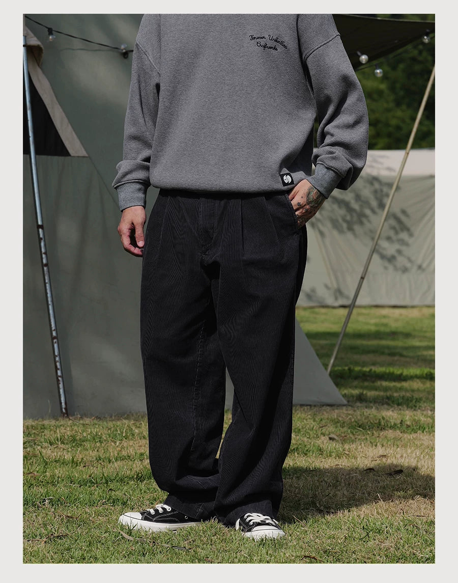 Double Pleat Corduroy Pants