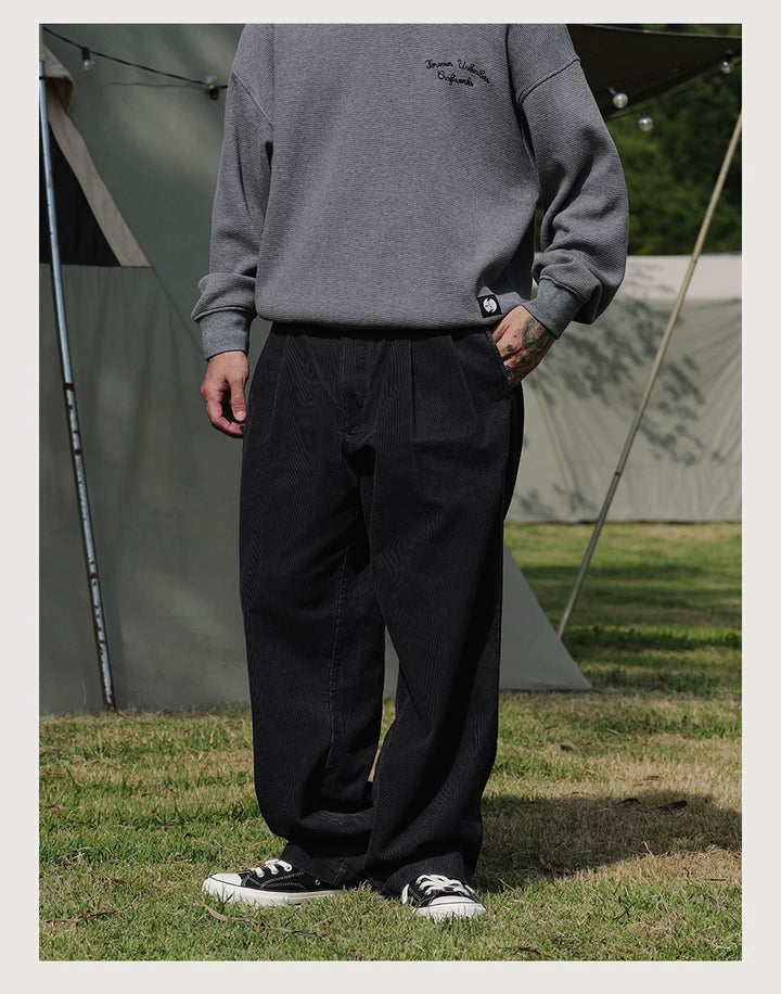Double Pleat Corduroy Pants