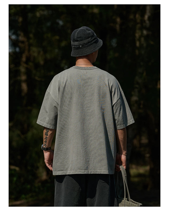 Vintage Wax-Dye Pocket Print Tee