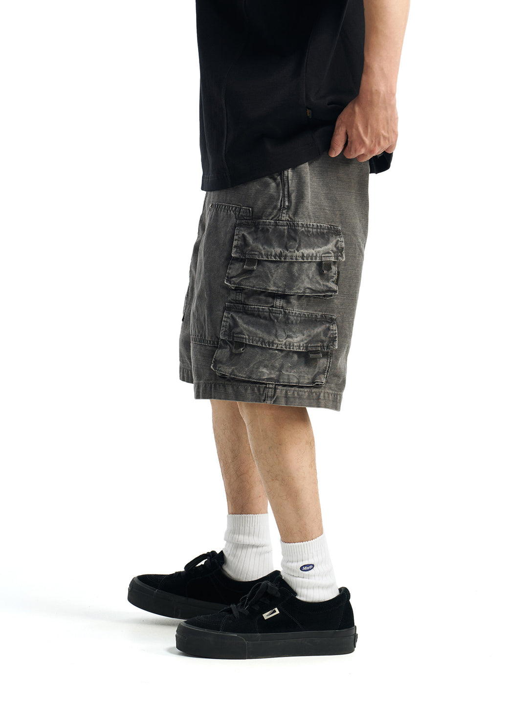Vintage Patchwork Multi-Pocket Cargo Shorts