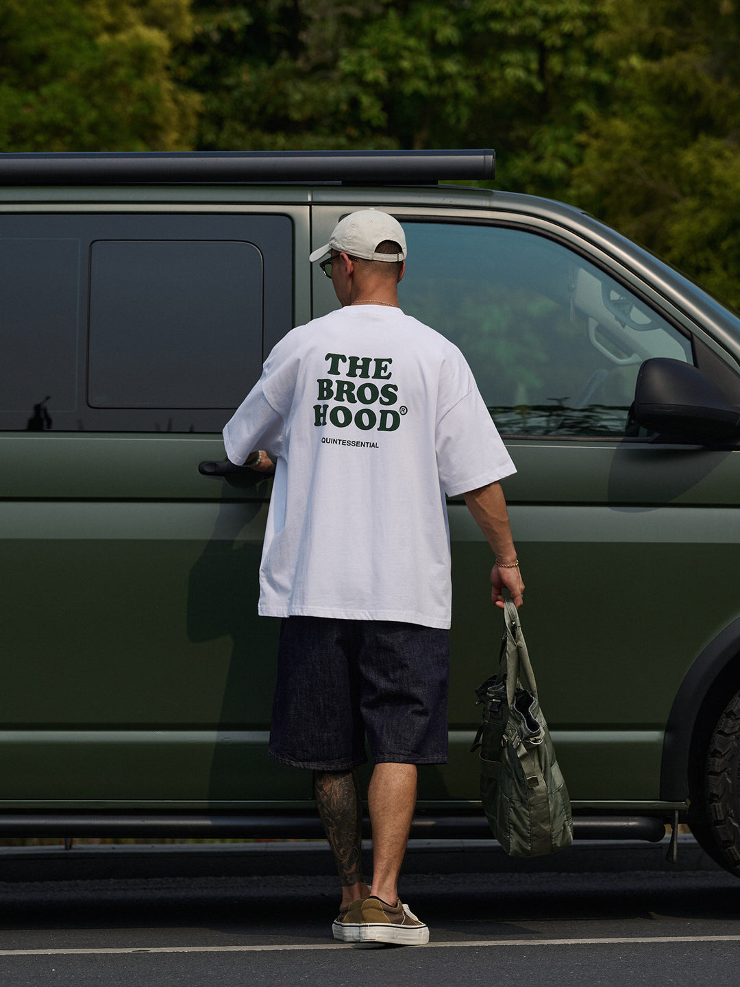 Suede Print Logo Tee