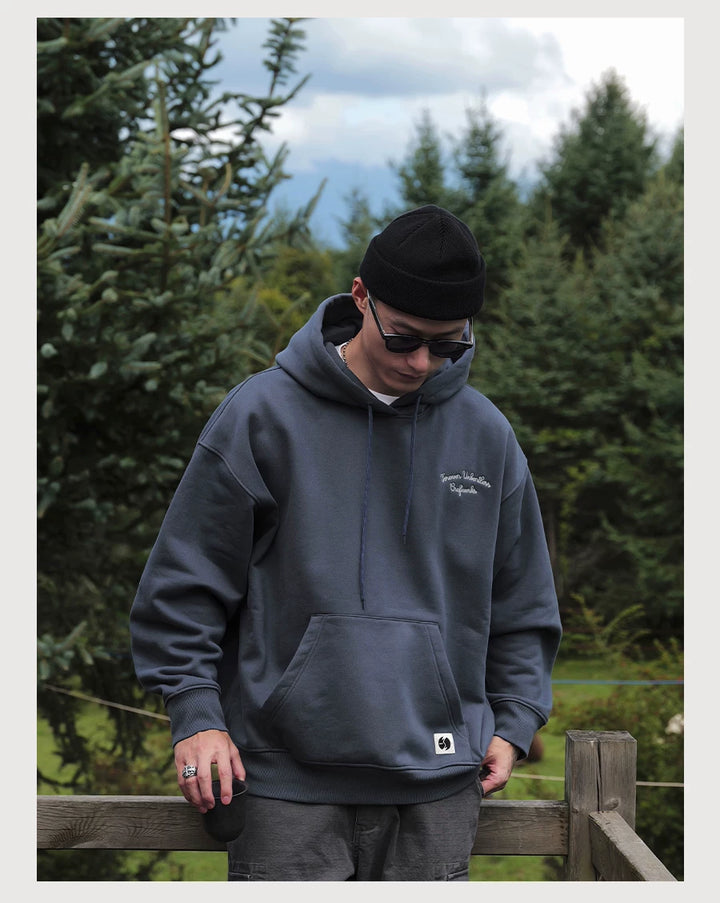 Crane Embroidered Fleece Hoodie