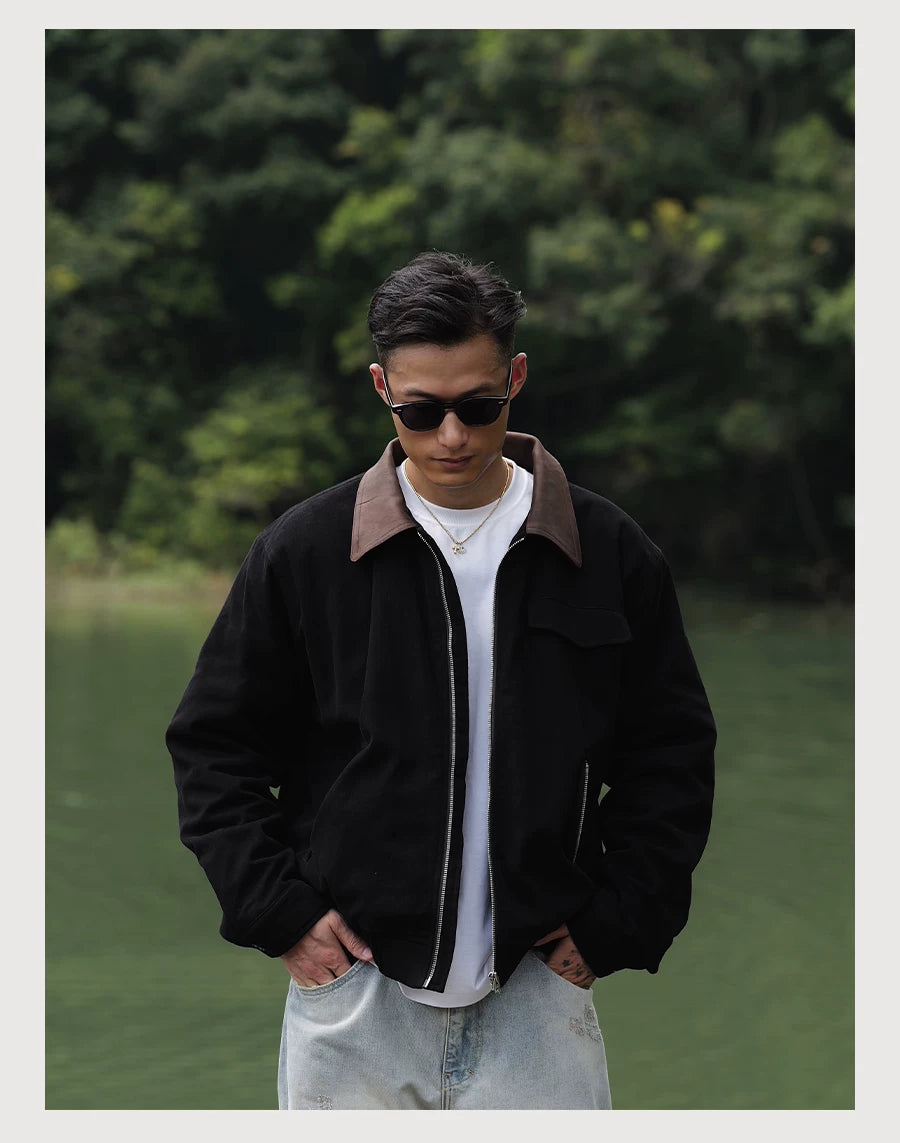 Horsehide Collar Harrington Jacket