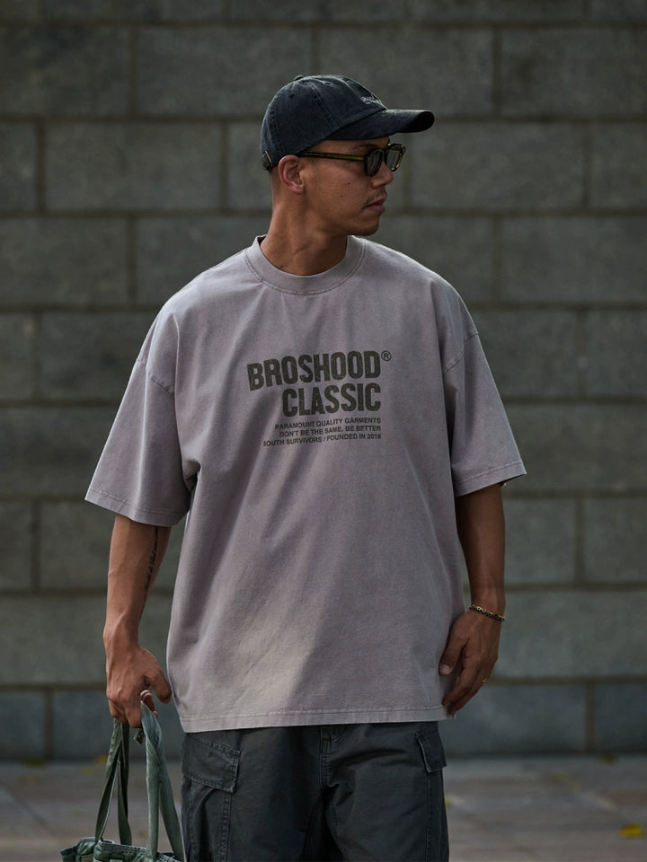 Acid Wash Logo Print Tee