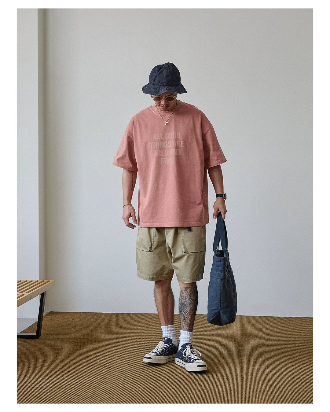 Acid Wash Slogan Print Tee