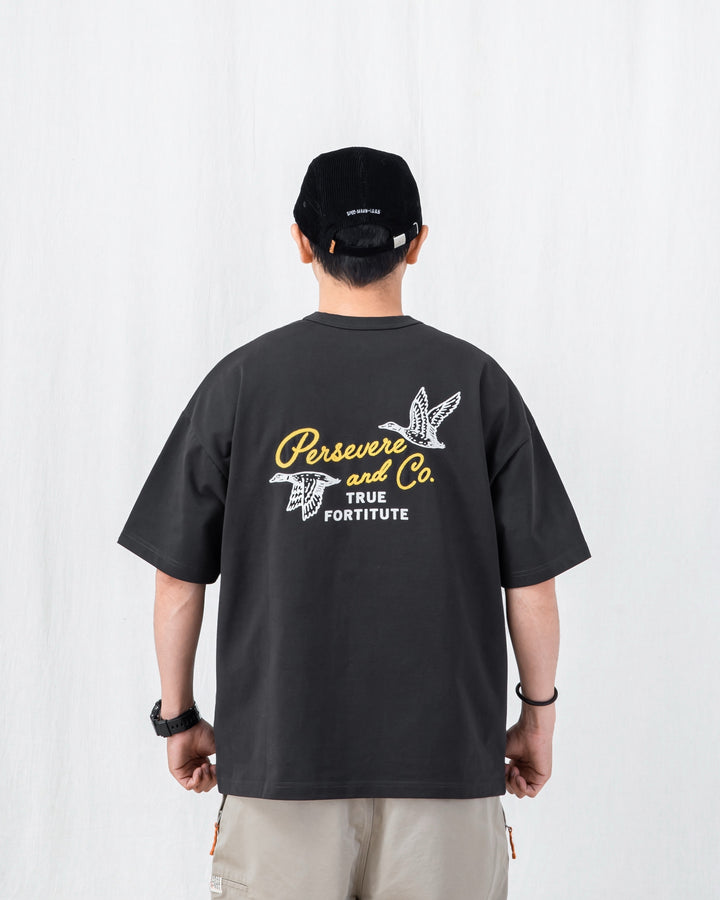 CHAIN-STITCHED GRAPHIC T-SHIRT