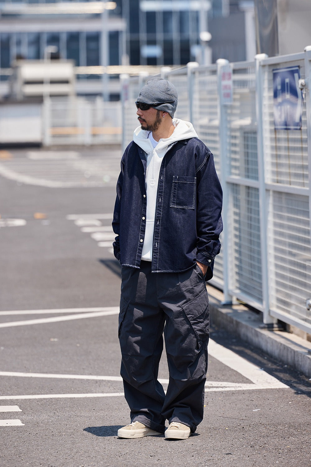 K425 Raw Denim Oversized Shirt