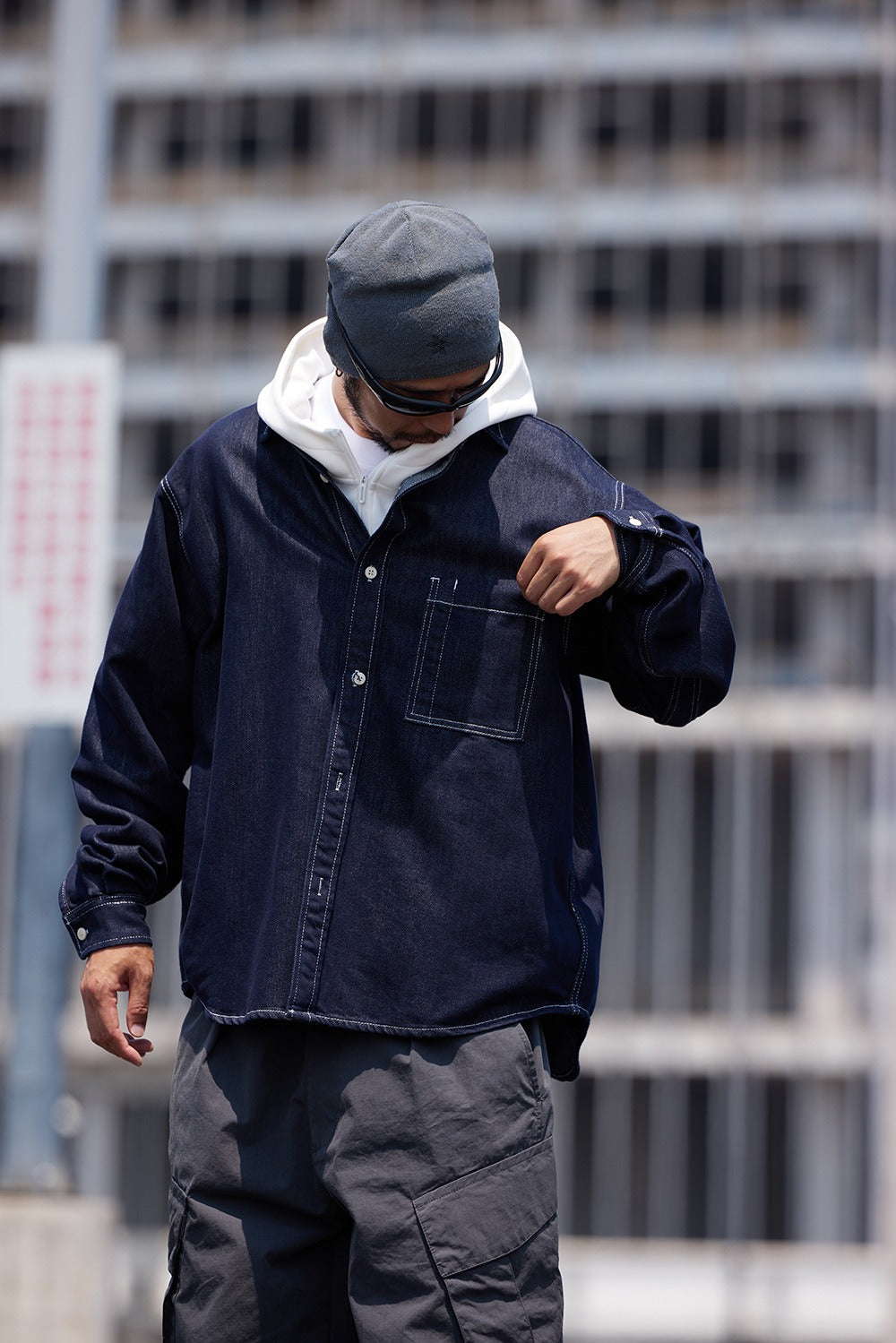 K425 Raw Denim Oversized Shirt