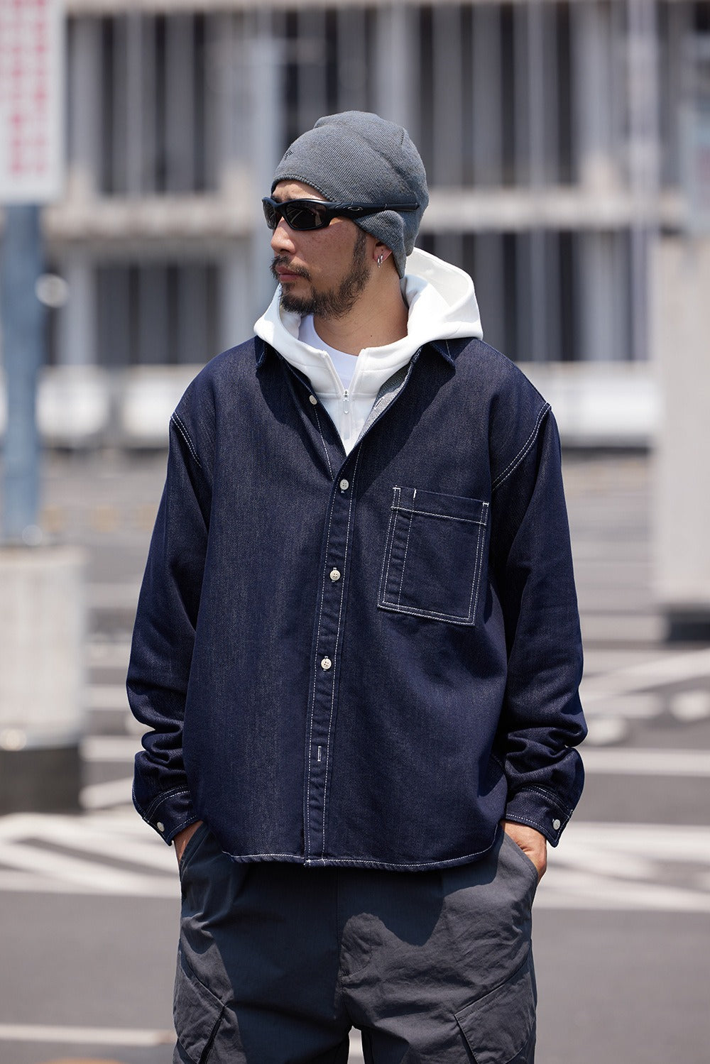 K425 Raw Denim Oversized Shirt