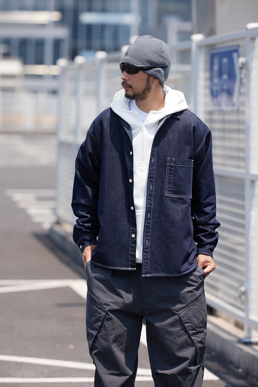 K425 Raw Denim Oversized Shirt