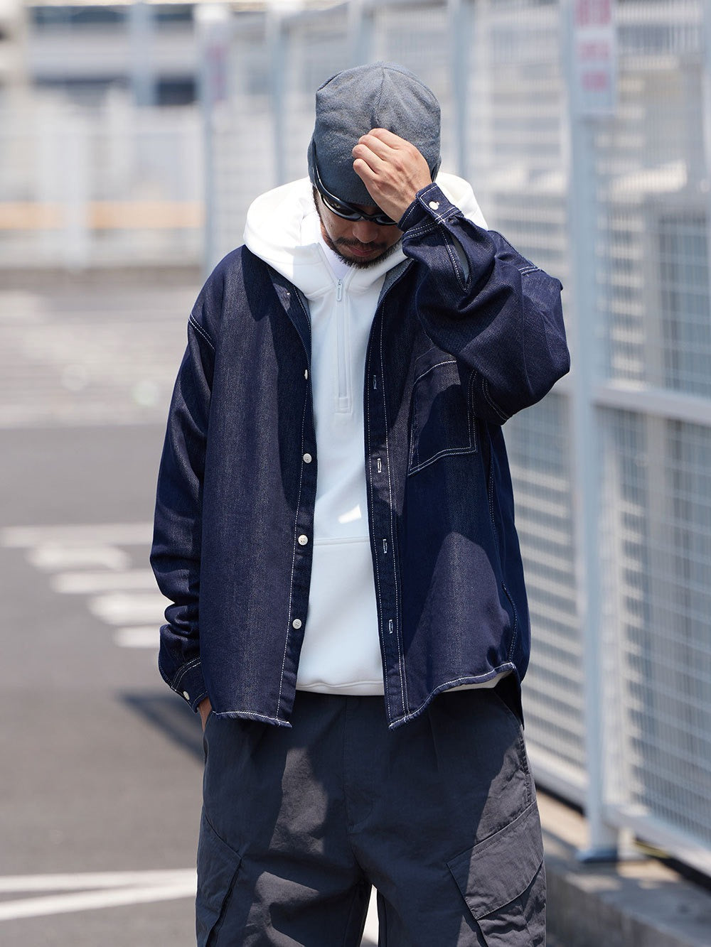 K425 Raw Denim Oversized Shirt