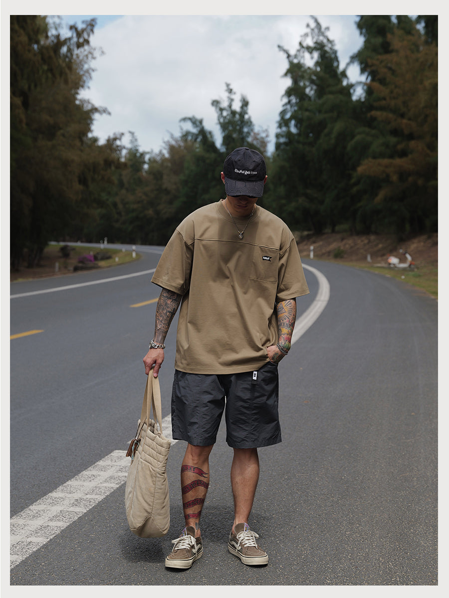 Embroidery Logo Cut &amp; Sew Pocket Tee
