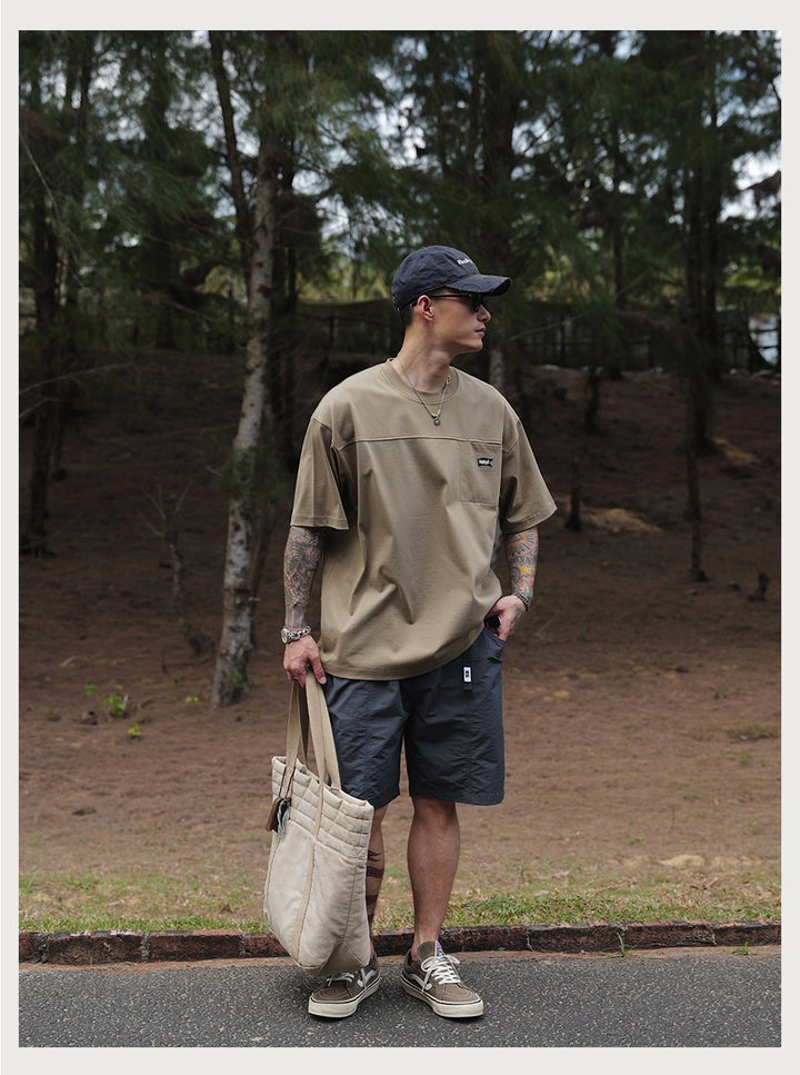 Embroidery Logo Cut &amp; Sew Pocket Tee