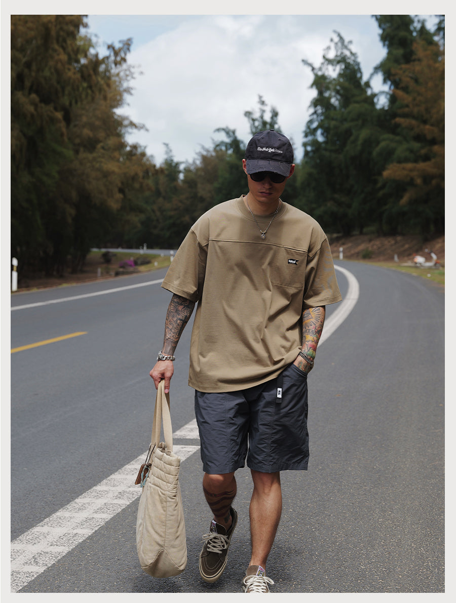 Embroidery Logo Cut &amp; Sew Pocket Tee