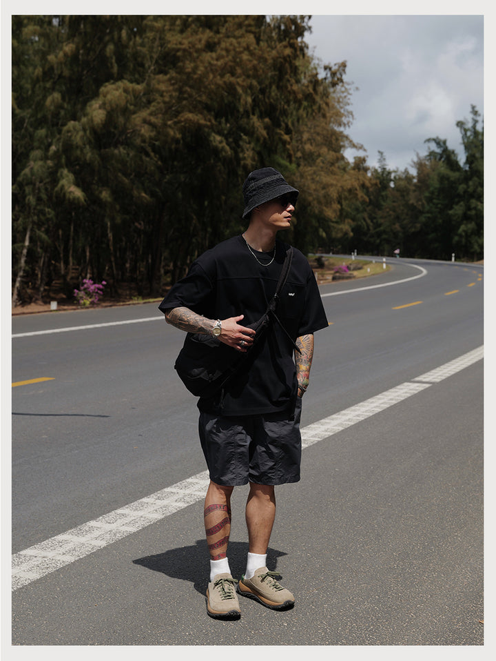 Embroidery Logo Cut &amp; Sew Pocket Tee