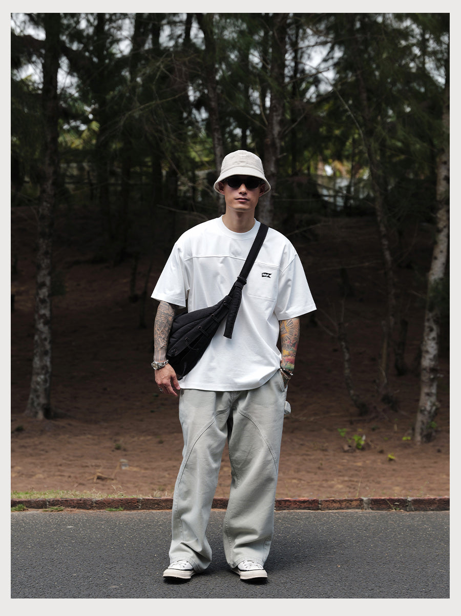 Embroidery Logo Cut &amp; Sew Pocket Tee