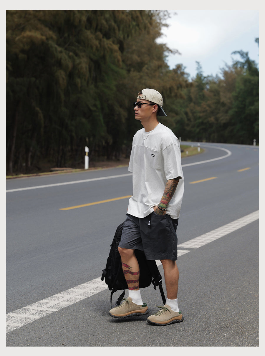 Embroidery Logo Cut &amp; Sew Pocket Tee