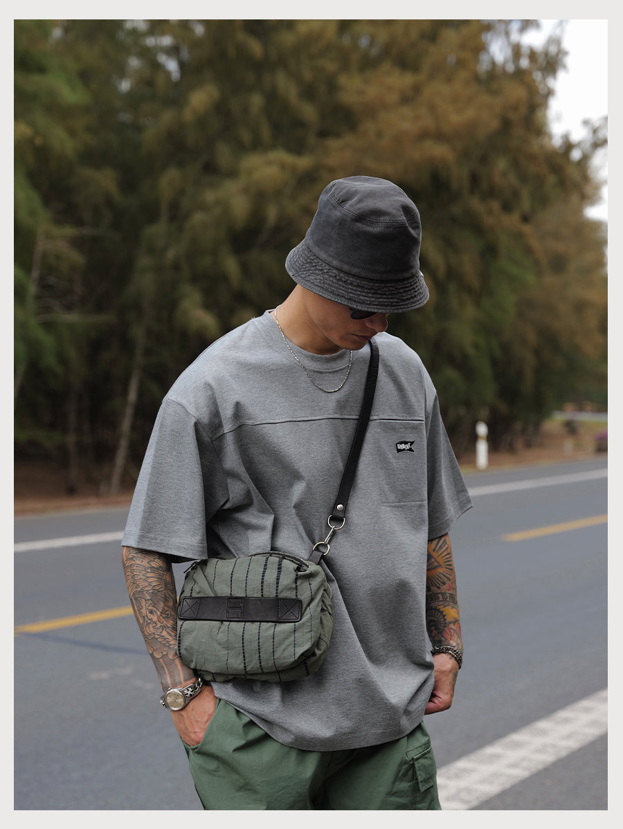 Embroidery Logo Cut &amp; Sew Pocket Tee